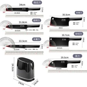 6 piece kitchen knife set with a holder