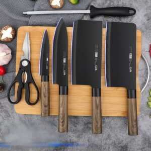 Black kitchen knife set