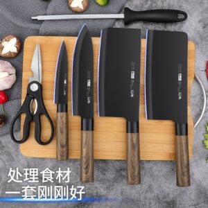 Black kitchen knife set