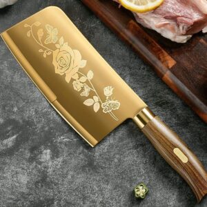 Rose gold titanium coated stainless steel kitchen knife